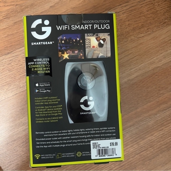 SMARTGEAR Indoor/Outdoor WIFI Smart Plug I0S/Android  Alexa/Google Assistant - Picture 2 of 4